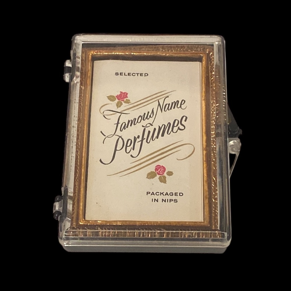 Famous Name Perfumes Packaged in Nips ~12 Glass Vials ~ Sample Set ~ Vintage.
